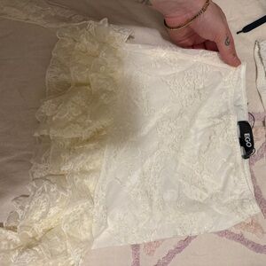 EGO Ivory Lace Mini Skirt